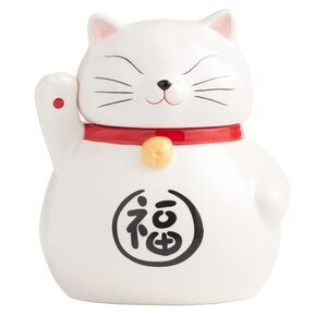 NWT Lucky Cat Ceramic Cookie Jar